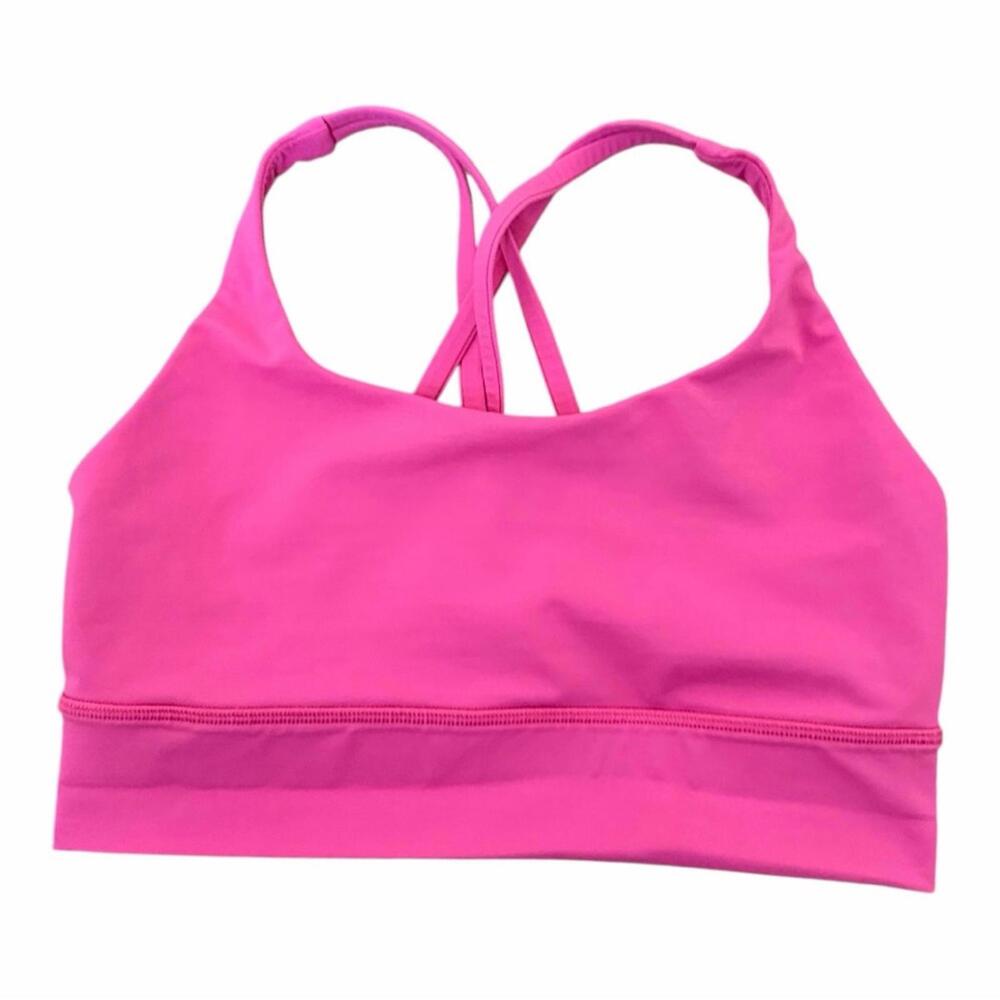 LULULEMON Energy Longline Bra Archive Color Raspberry Glow Size 8 LW2AVOS - Picture 2 of 5